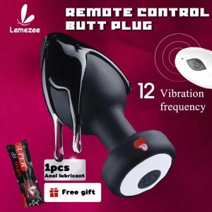 Lemezee 10 Frequency Butt Plug Wireless Remote Control Anal Plugs Vibrator Prostate Massage Sex Toys