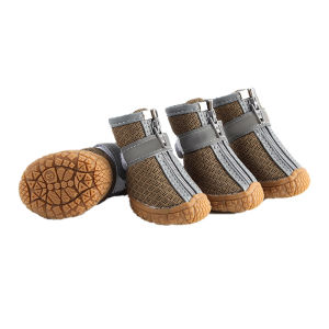 HamshMoc Dog Shoes Dog Boots Breathable Dog Booties for Small Medium Dog with Reflective Straps Rugged Anti-Slip Sole Paw Protector