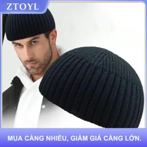 【ZTOYL】 Đường phố rắn màu dệt kim cap brimless ấm cổ điển Dome hat đàn hồi ngoài trời dưa Beanie cap