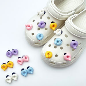 10Pcs Crocs Jibbitz Charms Resin Cute Duck Shoe Flower Detachable Shoe Buckle Decoration for Crocs