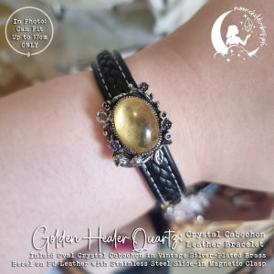 Crystal Cabochon Leather Bracelet