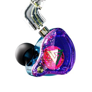 Qkz Ak6 Pro / AK6 1dd Dynamic Wire Earphones Hi-Fi Earbuds In-Ear Monitor with Mic Removable Cable