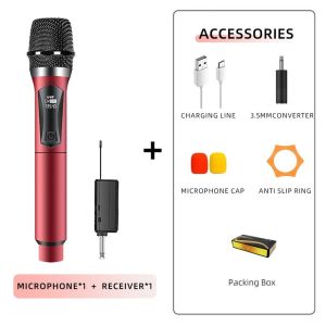 GLOBECART 2 Channels Wireless Microphone Clear Sound UHF Fixed Frequency Karaoke Mic Micphone Professional No Noise Condenser Microphone For Party