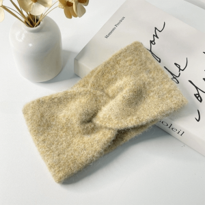 LIAOYING Elastic Winter Headband Woolen Knitting Knot Cross Warm Hair Band  Non Slip Hair Hoop Winter Autumn