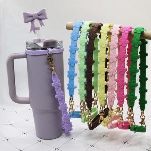NOWNICE Portable Design Water Bottle Handle Silicone Material Flower Pattern Water Bottle Strap Bottle Attachment Durable Water Bottle Sling Outdoor Activities