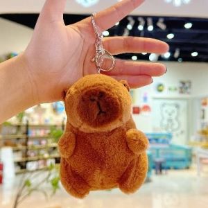 Capybara Plush Toy Keychain Cute Doll Bag Pendant Cute Plush Doll Pendant Girl Card Hanging Chain Small Guinea Pig