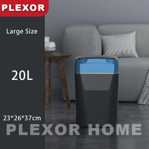 Plexor 20L Smart Sensor Trash Can with cover Touchless Garbage Can Sealed Odor Lock Trash Bin Intelligent Plastic Trash Bin with Silent Closure Lid Waterproof Motion Sensor Garbage Bin