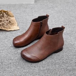 Bernapas Nyaman Murah Korea Cantik Kulit Sepatu Boots Wanita Hak Tinggi Cewek Resleting Casual Formal Karet Kerja Kuliah 235