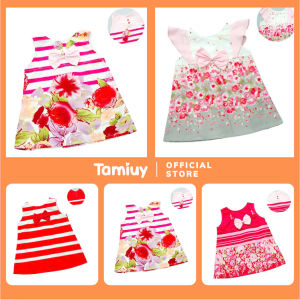 Váy Chữ A Bé Gái Tamiuy - Cotton Mềm Mịn Đính Nơ Nhiều Màu Xinh Xắn Cho Bé Sơ Sinh