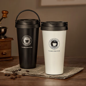 BINCOO ขวดแก้วกาแฟกระติกน้ำสุญญากาศ500มล. พร้อมที่จับกันรั่วแก้วกาแฟสแตนเลสน้ำร้อน