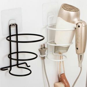 1 Pcs Iron Wall Mounted No Drilling Hair Dryer Stand Hotel Bathroom Shelves Shelf Storage Hairdryer Rack Holder Hanger