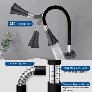Splash - Proof Faucet Three-Gear Water Universal Rotating Bending Setting Faucet