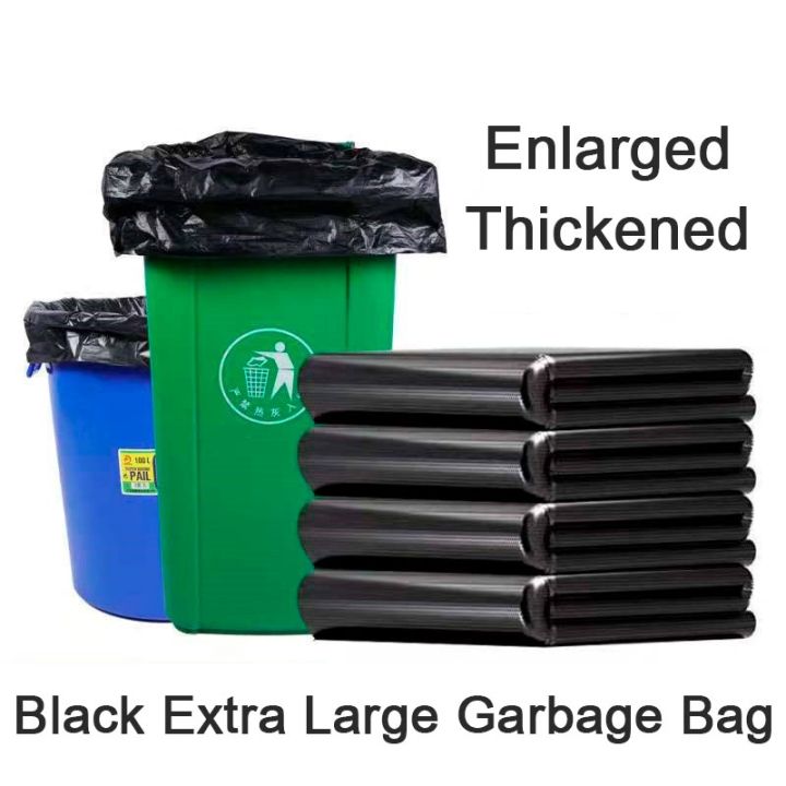 【SG Ready Stock】50pcs Big Rubbish Bags Plastic Thickened Trash Bag For Hotel Office Garbage Bag