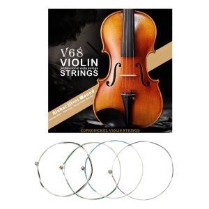 4Pcs/Set Violin Strings G-D-A-E Universal String Steel Core Violin Fiddle Strings for Instruments 4/4 3/4 1/2 1/4 Violin
