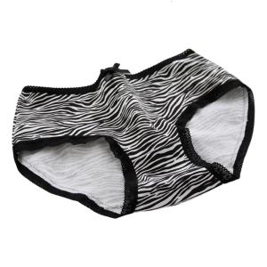 Womens Hipsters viền ren Cung Quần Lót Với Leopard Ngựa vằn Sọc In Thoáng Khí Cotton eo vừa Tóm Tắt Đồ Lót