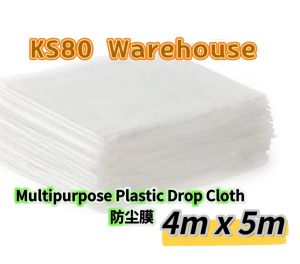 Multipurpose Plastic Drop Cloth (4x5m) Plastic Dust Sheet 防尘膜