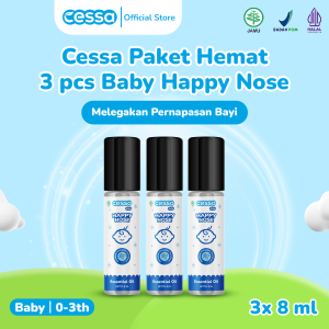 Cessa Paket 3 Pcs Happy Nose Baby 8 Ml - Natural Essential Oil Melegakan Pernapasan