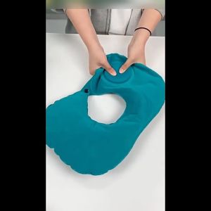 หมอนรองคอเป่าลม รูปตัว U หมอนรองคอพกพา สําหรับเดินทาง หมอนในรถ พับเก็บได้ พกพาสะดวก