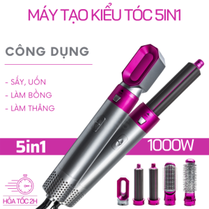 Máy tạo kiểu tóc Kiêm Máy sấy tóc tạo kiểu lược điện đa năng 5 in 1 Hàn Quốc Máy Làm Tóc Uốn Duỗi Làm Xoăn Tự Động Không Hư Hại Tóc