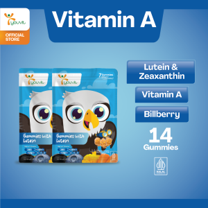 Youvit Kids Lutein Vitamin Gummy 14 Days (14 Pcs) | Kids Eyes Vitamin with Lutein Vitamin A Zeaxanthin and Bilberry