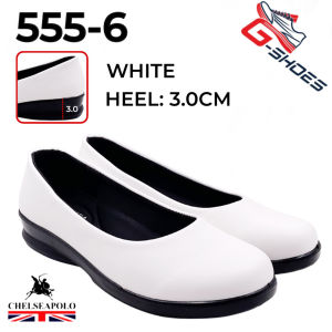 [G-SHOES] Ready Stock ChelseaPolo Women Black Formal Office Shoes White Nurse Shoes Kasut Jururawat