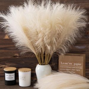 5pcs Artificial Pampas Grass Fluffy Faux Pampas Grass Fake Flowers Boho Party Wedding Christmas Home DIY Decoration