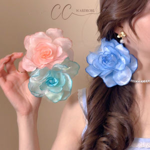 CC Wardrobe Elegant Fabric Mesh Flower Hair Clip – Elegant Fabric Mesh Hair Accessories for Women and Girls
