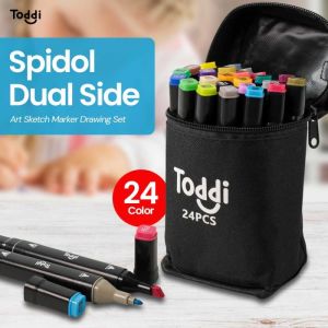 Spidol Dual Side Fine Art Brush Art Marker Set Aneka Warna