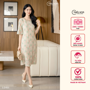 Đầm thiết kế sang trọng chất liệu ren ngũ sắc cao cấp DD4L0461 Thời trang Thiều Hoa