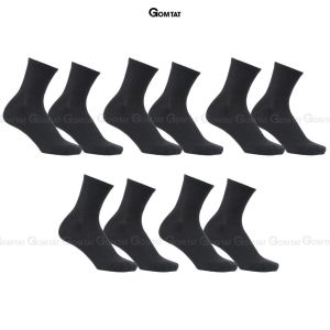 Combo 5 đôi tất cổ trung nam nữ GOMTAT chất liệu cotton cao cấp thiết kế mặt lưới thoáng khí - GOM-KLB-TRONLUNG-CB5