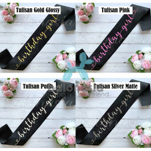 (1HARI JADI) Custom selempang sash Tulisan nama kalimat wisuda/bridal shower/ulang tahun