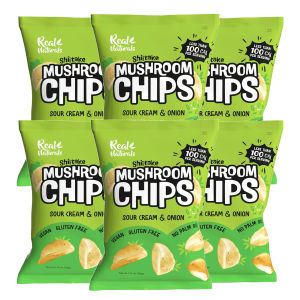 Shitake Mushroom Chips Sour Cream & Onion  / ข้าวเกรียบเห็ดหอม  ของว่างเพื่อสุขภาพปราศจากกลูเตนและน้ำตาล