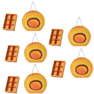 BRISA 5 Set Plastic Moon Cake Inner Tray Square Round Cute Egg Yolk Pastry Baking Chinese Style Mooncake Packaging Box Mid Autumn