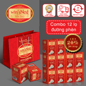 TÚI 12 Lọ lẻ (20%) Yến sào winsNest tổ yến chưng sẵn đường phèn (70 ml/ lọ)
