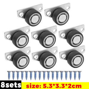 Dizoey 1/8Sets Side Mount Caster Wheels Mini Silent Rubber Furniture Castors Directional Cartwheels For Trolley Drawer Kitchen Cabinets