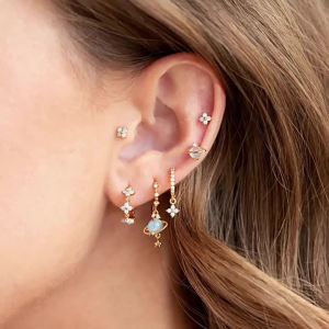 Cross-border New Earring Set Korean Style Elegant Six-piece Jewelry Cute Sweet Girl Temperament Gentle Exquisite Earrings