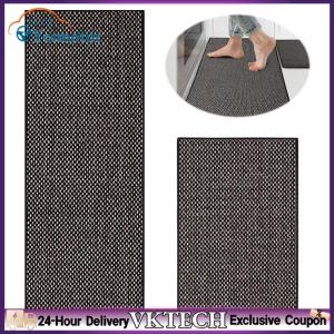 【Local Shipment】 Linen-Look Kitchen Floor Mat Non-slip Kitchen Rug Woven Kitchen Runner for Floor
