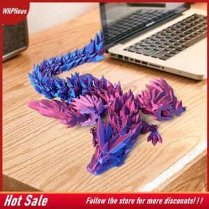 【COD】🔥🔥🔥 3D Printed Feilong Living Room Ornaments Multi-jointed Movable Dragon With Wings Tabletop Home Decoration