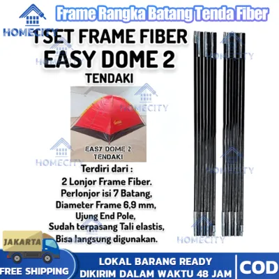 【COD】Frame Rangka Batang Tenda Fiber Fibre 8.5mm x 52cm & 7.9mm x 60cm & 6.9mm x 52cm 6.9mm x 60cm / obral frame fiber tenda great outdoor 6.9mm x 60cm murah / Frame Tenda Fiber Glass
