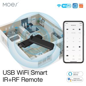 MOES Tuya Smart Home WiFi 2 in 1 Wireless Multi-function BLE Mesh+ZigBee Gateway with 38K IR Remote Controller via Alexa G oogle Home