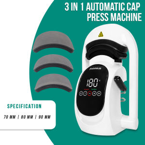 PrintYourStyle 3-in-1 High-Quality Automatic Cap Press Machine for 70/80/90mm - Office & School Supplies