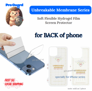 [SG] iPhone BACK Hydrogel Protector Film | iPhone Air iPhone 17 Pro Max 16 Pro Max Plus 15 Pro Max 15 Plus 14 Pro Max Plus 13 Pro Max 12 Mini 11 series - CLEAR BACK Hydrogel Film Phone (not tempered glass) Screen Protector (UM)