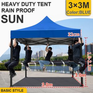 3x6M Retractable Tent Heavy Duty Waterproof Outdoor Tent Adjustable Height Foldable Car Tent Cottage