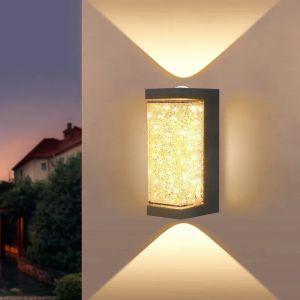 Seville Modern Outdoor Crystal LED Wall Lamp Crystal Bedside Lighting Porch Light Waterproof Wall Sconce Doorway Garden Home Decor