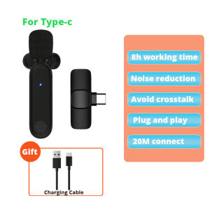 Portable Wireless Lapel Microphone Mini Lavalier Mic Smart Noise Cancelling For Audio Video Recording Live Broadcast