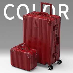 FS168 Series Size 2024 Inch Koper 2 in 1 Mini 14 Inch TSA Lock Aluminium Frame Suitcase Anti Pecah ahan Banting Roda 4 Putar 360 derajat