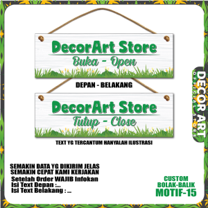 (CUSTOM) Decor Art - 30x10 Cm Dekorasi Gantung Tali Bolak - Balik - BOBA 4