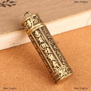 [COD] Man YingLie Brass Cylinder Pendant Keychain Hanging Jewelry Box Container