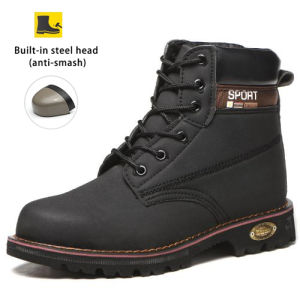 Caterpillar Shoes For Men Genuine Leather Boots High-Top Tooling Boots Safety Shoes For Men anti-smashing Steel Toe Shoe