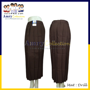 Rok Sekolah Panjang Rempel Coklat Pramuka Seragam sekolah SMP SMA Kain Drill